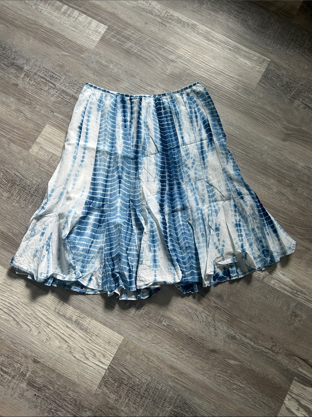 Lafayette 148 New York Blue & White Tie-Dye Skirt